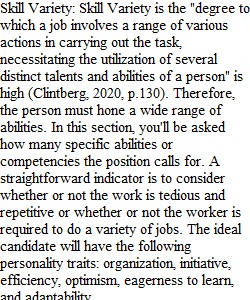 Job Characteristics Assignment